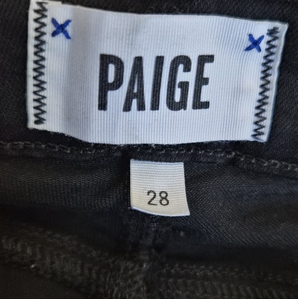 PAIGE Verdugo Ultra Skinny Jeans Black Overdye Size 28 High Rise Stretch Denim - Picture 7 of 9